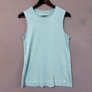 J. Jill 100% Pima Cotton Small Teal Tank Top Coastal Casual Travel